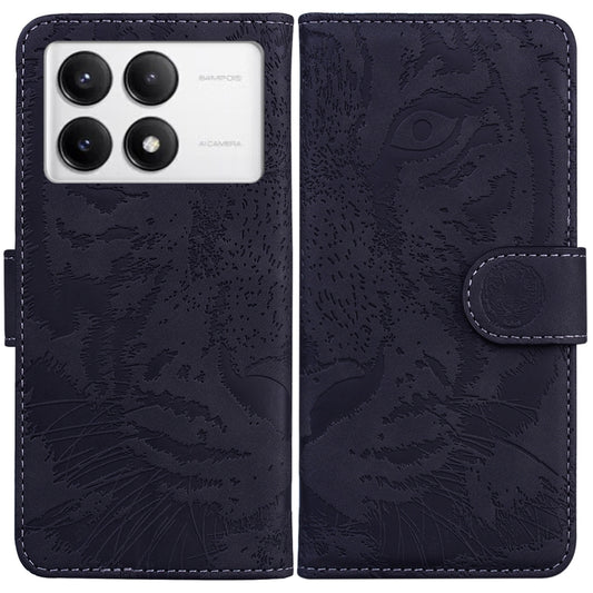 For Redmi K70 / K70 Pro Tiger Embossing Pattern Flip Leather Phone Case(Black) - K70 Cases by buy2fix | Online Shopping UK | buy2fix