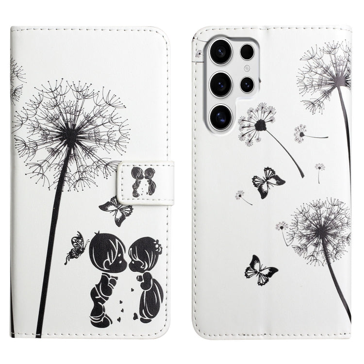 For Samsung Galaxy S25 Ultra 5G Oil Embossed 3D Drawing Leather Phone Case(Couple Dandelion) - Galaxy S25 Ultra 5G Cases by buy2fix | Online Shopping UK | buy2fix