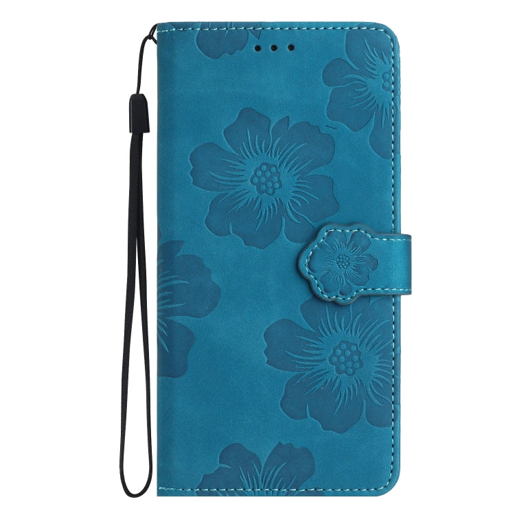 For Samsung Galaxy S25 Ultra 5G Flower Embossing Pattern Leather Phone Case(Blue) - Galaxy S25 Ultra 5G Cases by buy2fix | Online Shopping UK | buy2fix