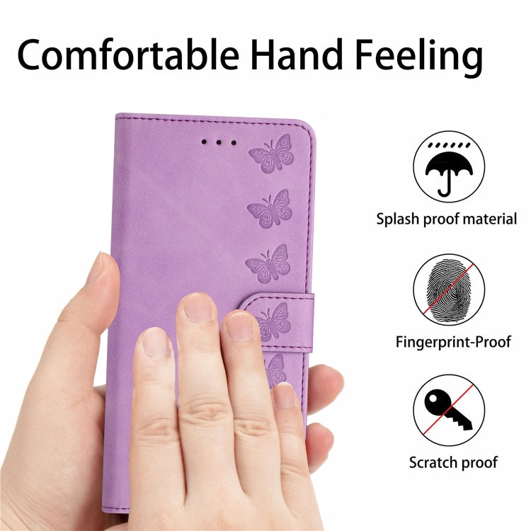 For Samsung Galaxy S25 Ultra 5G Seven Butterflies Embossed Leather Phone Case(Purple) - Galaxy S25 Ultra 5G Cases by buy2fix | Online Shopping UK | buy2fix