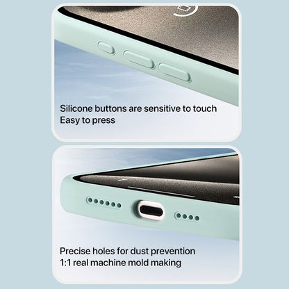 For iPhone 16 Liquid Silicone MagSafe Full Coverage Phone Case with Lens Film(Grey) - iPhone 16 Cases by buy2fix | Online Shopping UK | buy2fix