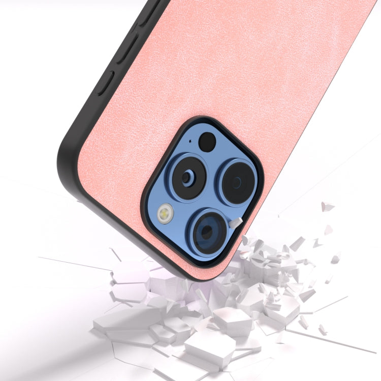 For iPhone 16 Pro Max Black Frame PU Leather Full Coverage Phone Case(Pink) - iPhone 16 Pro Max Cases by buy2fix | Online Shopping UK | buy2fix