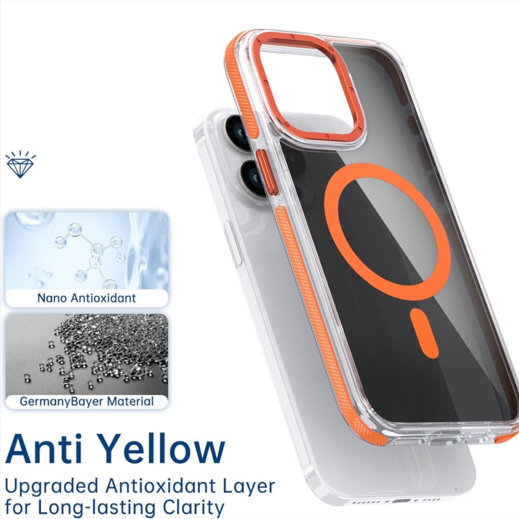 For iPhone 16 Plus Magsafe Dual-Color Transparent Black Full Coverage Phone Case(White) - iPhone 16 Plus Cases by buy2fix | Online Shopping UK | buy2fix