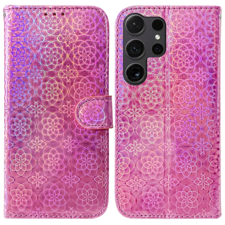 For Samsung Galaxy S25 Ultra 5G Colorful Magnetic Buckle Leather Phone Case(Pink) - Galaxy S25 Ultra 5G Cases by buy2fix | Online Shopping UK | buy2fix