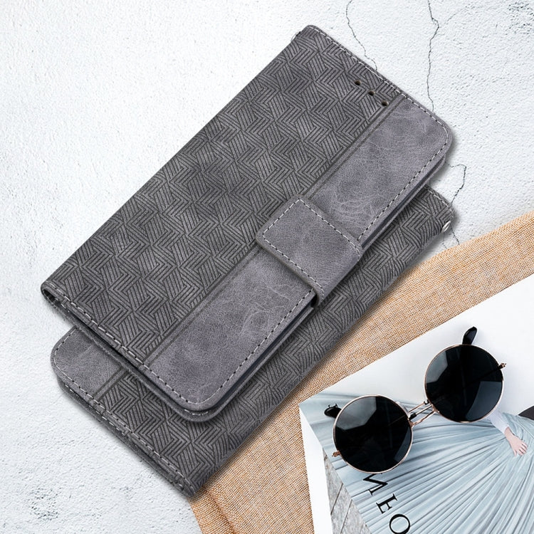 For Samsung Galaxy S25 5G Geometric Embossed Leather Phone Case(Grey) - Galaxy S25 5G Cases by buy2fix | Online Shopping UK | buy2fix