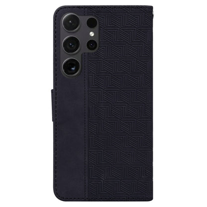 For Samsung Galaxy S25 Ultra 5G Geometric Embossed Leather Phone Case(Black) - Galaxy S25 Ultra 5G Cases by buy2fix | Online Shopping UK | buy2fix