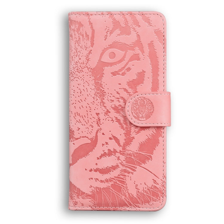 For Samsung Galaxy S25 5G Tiger Embossing Pattern Flip Leather Phone Case(Pink) - Galaxy S25 5G Cases by buy2fix | Online Shopping UK | buy2fix