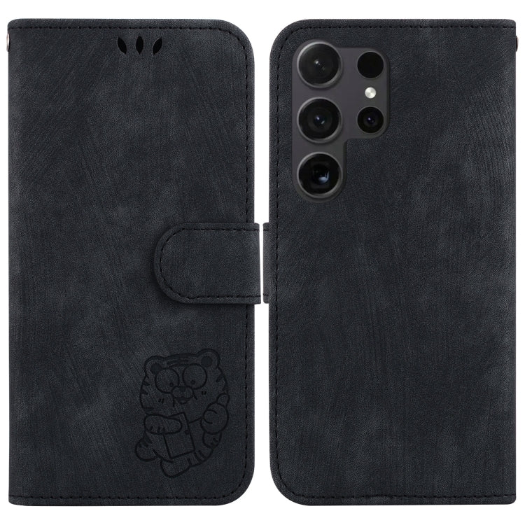 For Samsung Galaxy S25 Ultra 5G Little Tiger Embossed Leather Phone Case(Black) - Galaxy S24 Ultra 5G Cases by buy2fix | Online Shopping UK | buy2fix