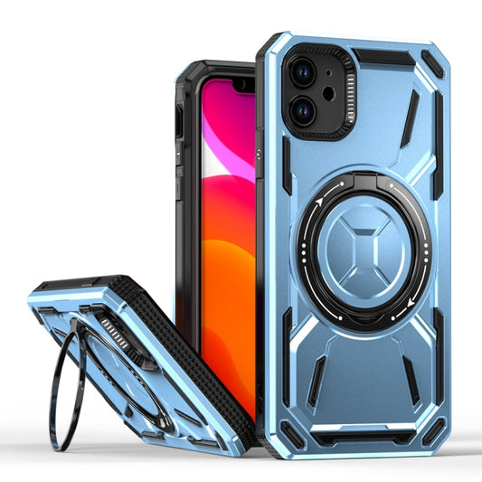 For iPhone 11 Armor II Series MagSafe Magnetic Holder Phone Case(Light Blue) - iPhone 11 Cases by buy2fix | Online Shopping UK | buy2fix