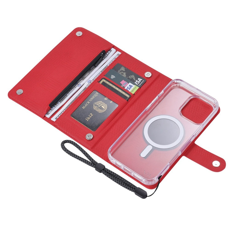 For iPhone 14 Plus ViLi GHB-C Series RFID MagSafe Magnetic Flip Leather Phone Case(Red) - iPhone 14 Plus Cases by ViLi | Online Shopping UK | buy2fix