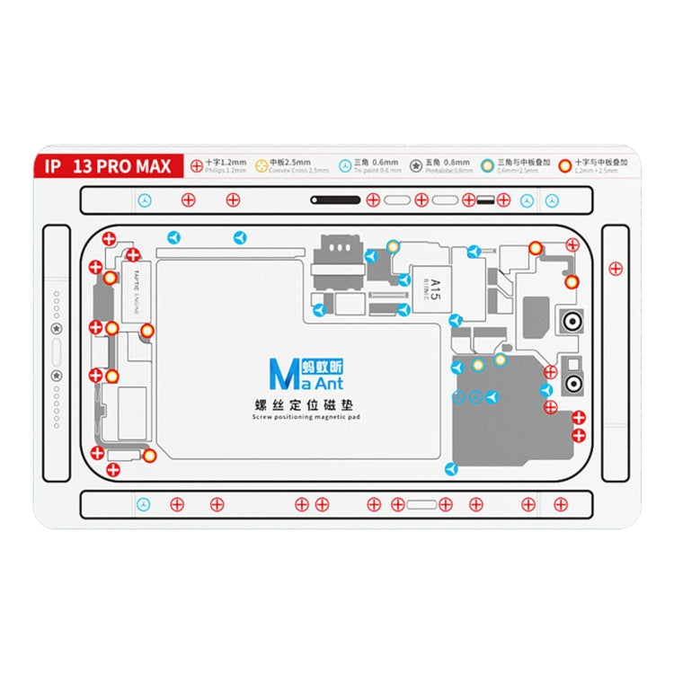 For iPhone 13 Pro Max MaAnt Double-sided Screw Positioning Flexible Soft Magnetic Pad - Magnetic Screws Mat by buy2fix | Online Shopping UK | buy2fix