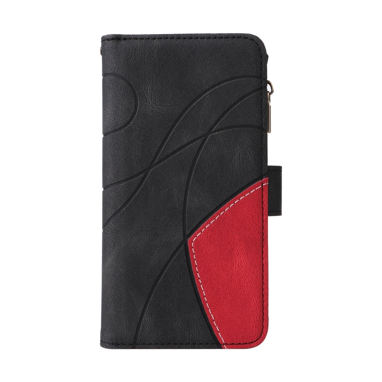 For Samsung Galaxy S25 / S24 5G Dual-color 9 Card Slots Zipper Wallet Leather Phone Case(Black) - Galaxy S25 5G Cases by buy2fix | Online Shopping UK | buy2fix