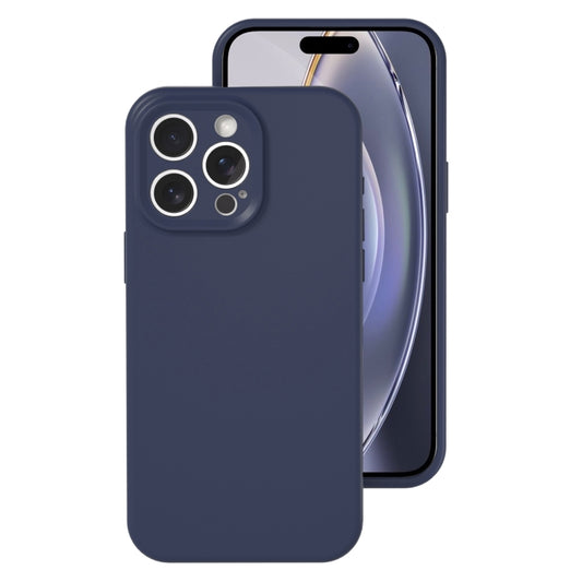 For iPhone 16 Pro Precise Hole Liquid Silicone Jelly Color Full Coverage Phone Case(Midnight Blue) - iPhone 16 Pro Cases by buy2fix | Online Shopping UK | buy2fix