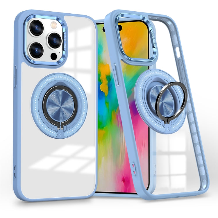 For iPhone 16 Pro Max Magnetic Rotating Ring Holder Phone Case(Light Blue) - iPhone 16 Pro Max Cases by buy2fix | Online Shopping UK | buy2fix