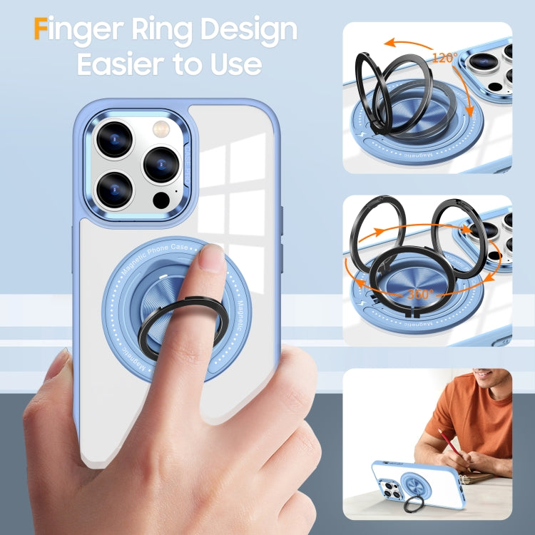 For iPhone 16 Pro Max Magnetic Rotating Ring Holder Phone Case(Light Blue) - iPhone 16 Pro Max Cases by buy2fix | Online Shopping UK | buy2fix