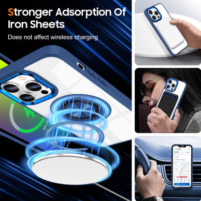 For iPhone 16 Pro Magnetic Rotating Ring Holder Phone Case(Dark Blue) - iPhone 16 Pro Cases by buy2fix | Online Shopping UK | buy2fix