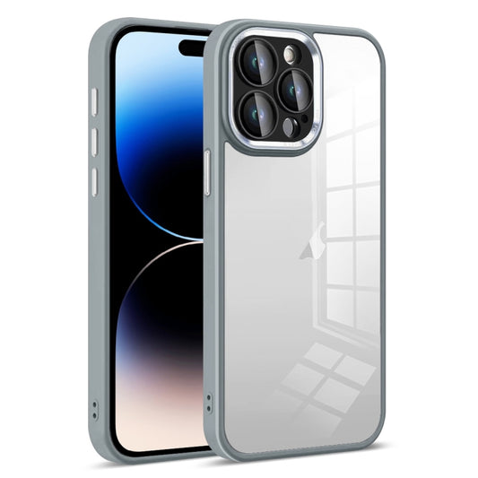 For iPhone 14 Pro Colorful Armor Lens Film Transparent Phone Case(Grey) - iPhone 14 Pro Cases by buy2fix | Online Shopping UK | buy2fix