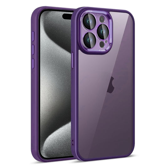 For iPhone 15 Pro Max Colorful Armor Lens Film Translucent Phone Case(Purple) - iPhone 15 Pro Max Cases by buy2fix | Online Shopping UK | buy2fix