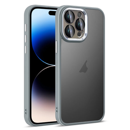 For iPhone 14 Pro Colorful Armor Lens Film Translucent Skin Feel Phone Case(Grey) - iPhone 14 Pro Cases by buy2fix | Online Shopping UK | buy2fix