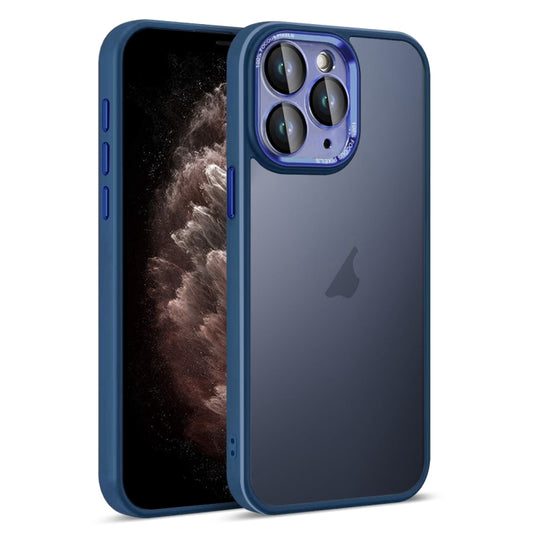 For iPhone 11 Pro Max Colorful Armor Lens Film Translucent Skin Feel Phone Case(Blue) - iPhone 11 Pro Max Cases by buy2fix | Online Shopping UK | buy2fix