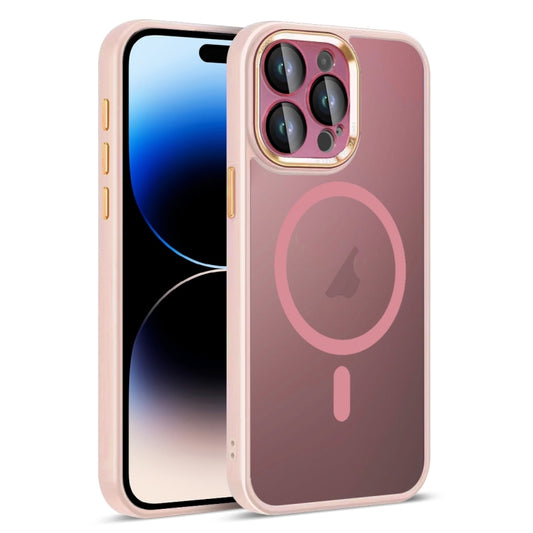 For iPhone 14 Pro Colorful Armor Lens Film Translucent Skin Feel MagSafe Phone Case(Pink) - iPhone 14 Pro Cases by buy2fix | Online Shopping UK | buy2fix