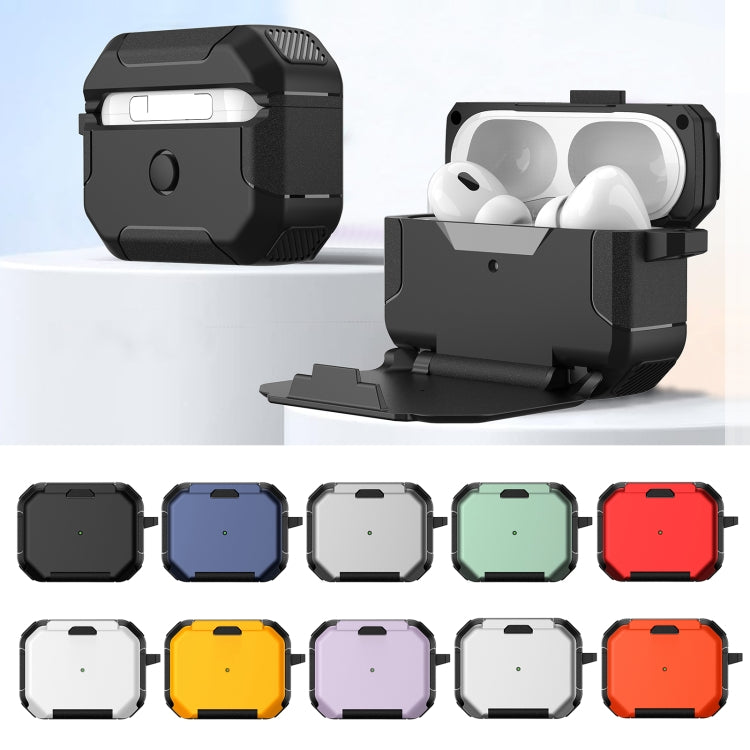 For AirPods Pro Phone Holder Design Earbuds Box Protective Case(Black) - For AirPods Pro by buy2fix | Online Shopping UK | buy2fix