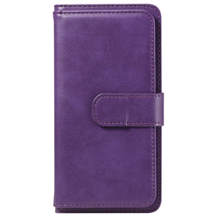 For Samsung Galaxy S25 Ultra 5G Multi-Function Wallet 10 Card Slots Leather Phone Case(Violet) - Galaxy S25 Ultra 5G Cases by buy2fix | Online Shopping UK | buy2fix