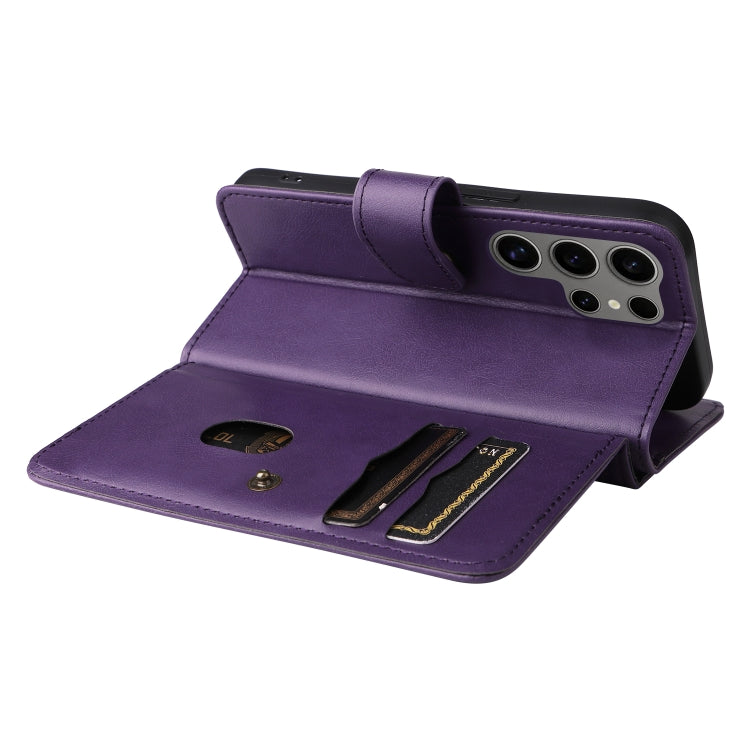 For Samsung Galaxy S25 Ultra 5G Multi-Function Wallet 10 Card Slots Leather Phone Case(Violet) - Galaxy S25 Ultra 5G Cases by buy2fix | Online Shopping UK | buy2fix