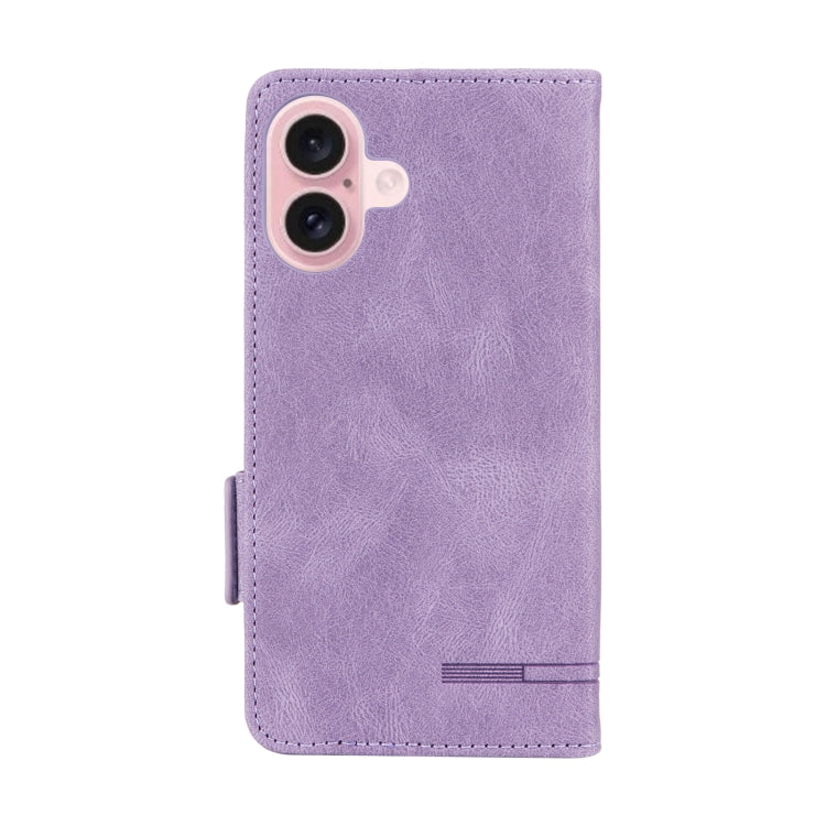 For iPhone 16 Magnetic Clasp Leather Phone Case(Purple) - iPhone 16 Cases by buy2fix | Online Shopping UK | buy2fix