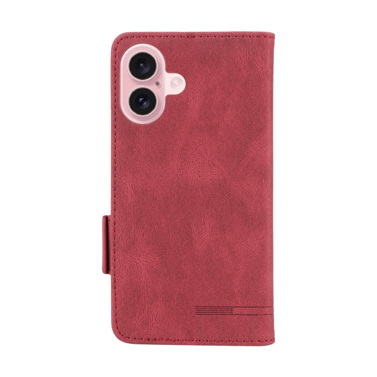 For iPhone 16 Magnetic Clasp Leather Phone Case(Red) - iPhone 16 Cases by buy2fix | Online Shopping UK | buy2fix