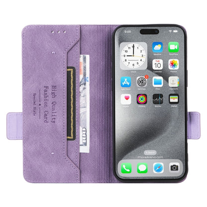 For iPhone 16 Pro Max Magnetic Clasp Leather Phone Case(Purple) - iPhone 16 Pro Max Cases by buy2fix | Online Shopping UK | buy2fix