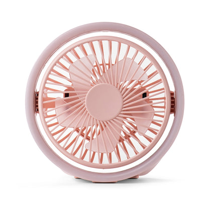 N601 180 Degree Rotating Type-C Desktop Fan with LED Ambience Light(Pink) - Electric Fans by buy2fix | Online Shopping UK | buy2fix