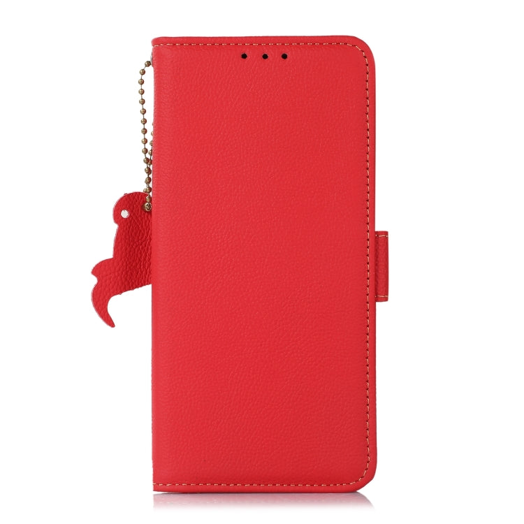 For Samsung Galaxy S25 Ultra 5G Side-Magnetic TJ Genuine Leather RFID Phone Case(Red) - Galaxy S25 Ultra 5G Cases by buy2fix | Online Shopping UK | buy2fix