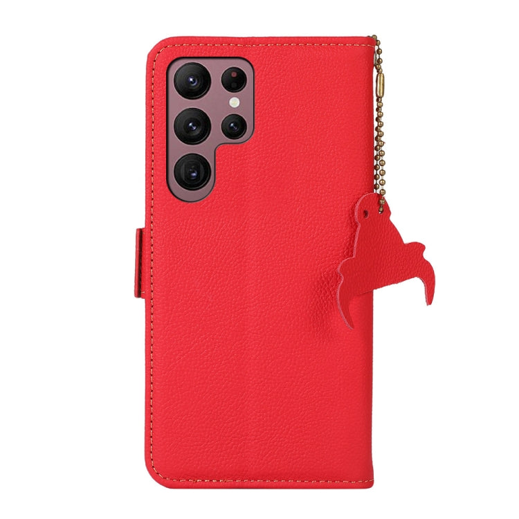 For Samsung Galaxy S25 Ultra 5G Side-Magnetic TJ Genuine Leather RFID Phone Case(Red) - Galaxy S25 Ultra 5G Cases by buy2fix | Online Shopping UK | buy2fix