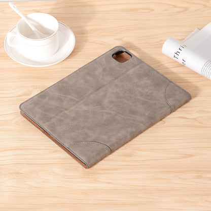 Retro Book Style Leather Tablet Case For iPad Pro 11 2024(Grey) - iPad Pro 11 2024 Cases by buy2fix | Online Shopping UK | buy2fix