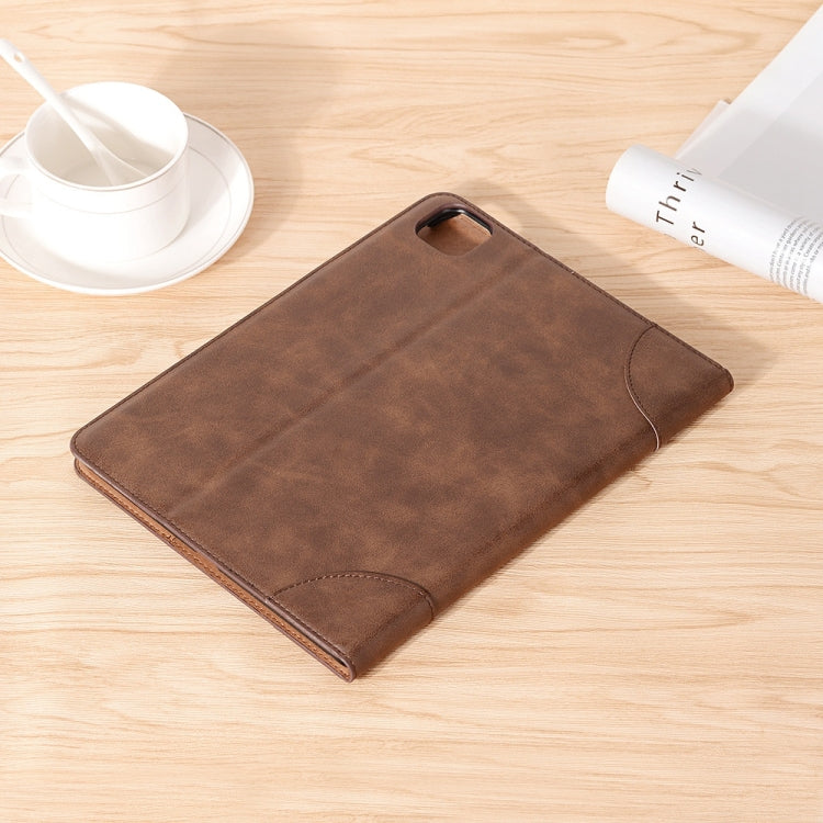 Retro Book Style Leather Tablet Case For iPad Pro 11 2024(Coffee) - iPad Pro 11 2024 Cases by buy2fix | Online Shopping UK | buy2fix