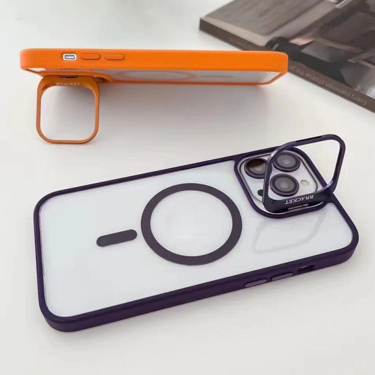 For iPhone 14 U1 Invisible Lens Holder Acrylic + TPU MagSafe Magnetic Phone Case(Dark Purple) - iPhone 14 Cases by buy2fix | Online Shopping UK | buy2fix