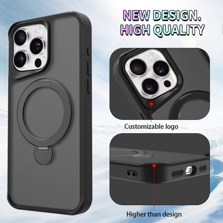 For iPhone 16 Invisible Fulcrum Holder MagSafe Phone Case(Coffee) - iPhone 16 Cases by buy2fix | Online Shopping UK | buy2fix