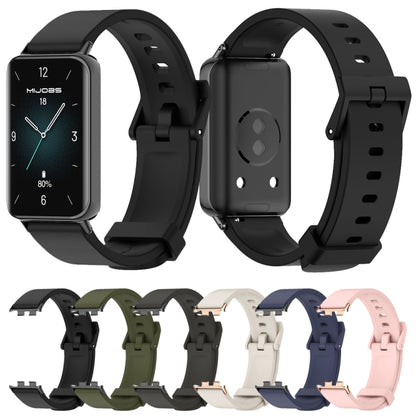 For Honor Band 9 MIJOBS Solid Color Silicone Watch Band(Midnight Blue Black) - Watch Bands by MIJOBS | Online Shopping UK | buy2fix