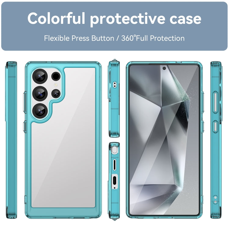 For Samsung Galaxy S25 Ultra 5G Colorful Series Acrylic Hybrid TPU Phone Case(Transparent Blue) - Galaxy S25 Ultra 5G Cases by buy2fix | Online Shopping UK | buy2fix