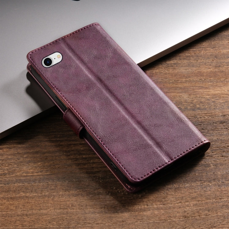 For iPhone SE 2024 N.BEKUS CSJ-P1 Solid Color Leather Phone Case(Wine Red) - More iPhone Cases by N.BEKUS | Online Shopping UK | buy2fix