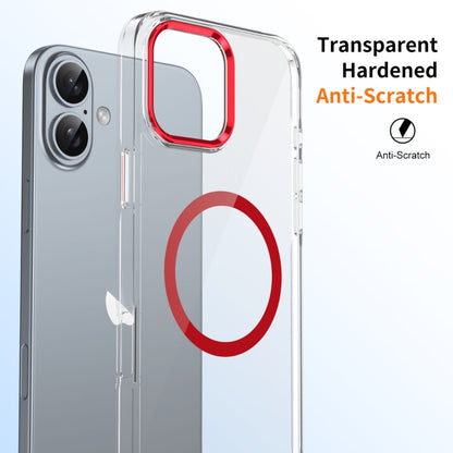 For iPhone 16 Plus Ice Feel HD Transparent MagSafe PC Full Coverage Phone Case(Red) - iPhone 16 Plus Cases by buy2fix | Online Shopping UK | buy2fix