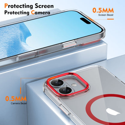 For iPhone 16 Plus Ice Feel HD Transparent MagSafe PC Full Coverage Phone Case(Red) - iPhone 16 Plus Cases by buy2fix | Online Shopping UK | buy2fix