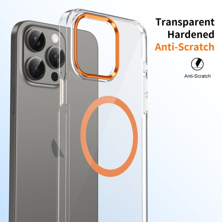 For iPhone 16 Pro Max Ice Feel HD Transparent MagSafe PC Full Coverage Phone Case(Orange) - iPhone 16 Pro Max Cases by buy2fix | Online Shopping UK | buy2fix