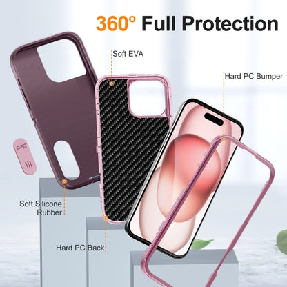 For iPhone 16 Pro Max Rugged PC + Silicone Phone Case with Holder(Purple+Pink) - iPhone 16 Pro Max Cases by buy2fix | Online Shopping UK | buy2fix