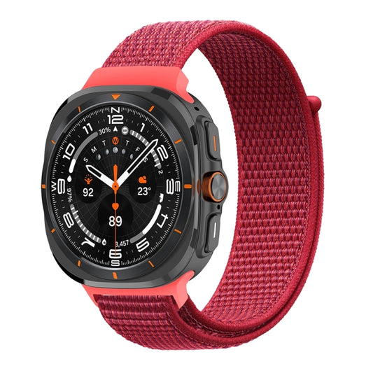 For Samsung Galaxy Watch Ultra 47mm Plastic Connector Nylon Loop Watch Band(Red) - Watch Bands by buy2fix | Online Shopping UK | buy2fix