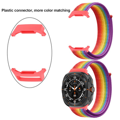 For Samsung Galaxy Watch Ultra 47mm Plastic Connector Nylon Loop Watch Band(Starlight Powder) - Watch Bands by buy2fix | Online Shopping UK | buy2fix