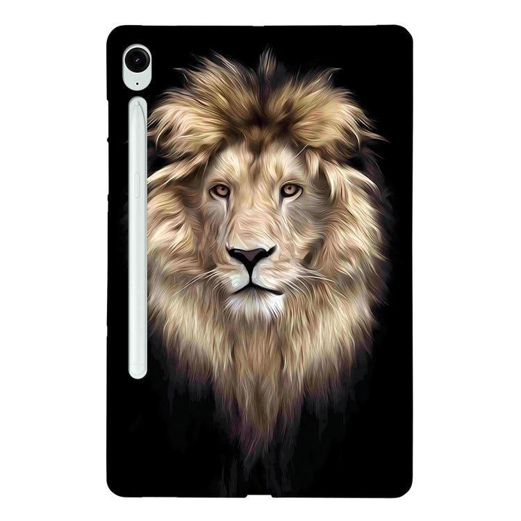 For Samsung Galaxy Tab S9 / S9 FE Color Painting Pattern Smart Tablet TPU Case(Lion) - Galaxy Tab S9 Cases by buy2fix | Online Shopping UK | buy2fix