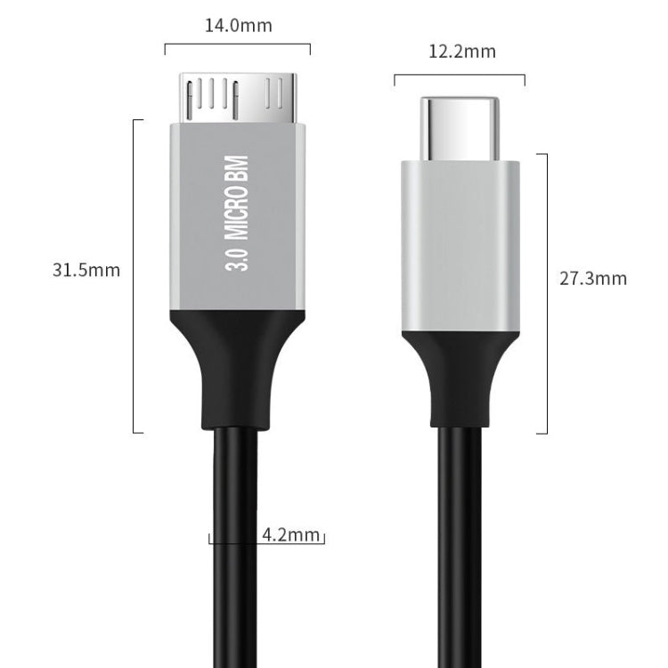 USB-C / Type-C 3.0 to Micro B Mobile Hard Disk Adapter Cable, Length:1m - USB 3.0 by buy2fix | Online Shopping UK | buy2fix