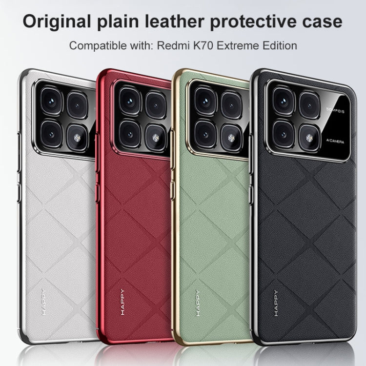 For Redmi K70 / K70 Pro Plain Leather PC Phone Case(Wine Red) - K70 Pro Cases by buy2fix | Online Shopping UK | buy2fix